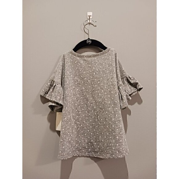 Tucker + Tate Ruffle Sleeve Shirt in Grey Heather Butterfly/ NWT, Size 4 - Picture 2 of 3